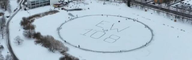 На канале Анне в Тарту появилась ледовая карусель диаметром 108 метров