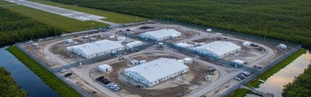 Правда ли, что на этом фото изображён новый центр содержания нелегальных мигрантов в США?