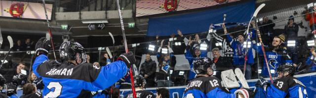 Сборная Эстонии уверенно обыграла Литву и одержала первую победу на молодежном ЧМ по хоккею