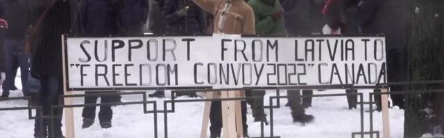 В Риге протестующие потребовали отмены ограничений и поддержали Конвой свободы