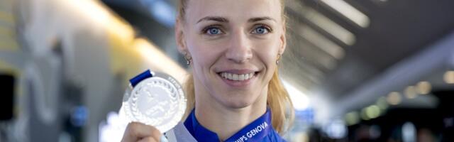 ВИДЕО И ФОТО | Серебряный призер ЧЕ Катарина Лехис прибыла в Таллинн. „Эта медаль для меня очень важна!“