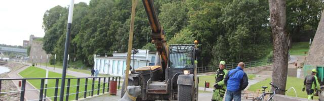 ВИДЕО | Знаменитых нарвских львов увезли с променада