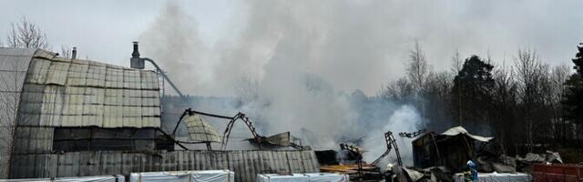 В Раквере горело здание деревообрабатывающего предприятия