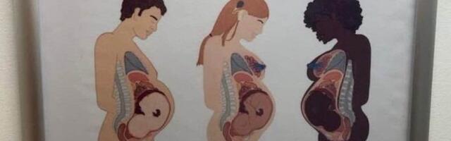 Правда ли, что в лондонской больнице установили такой информационный стенд с изображением беременного мужчины?