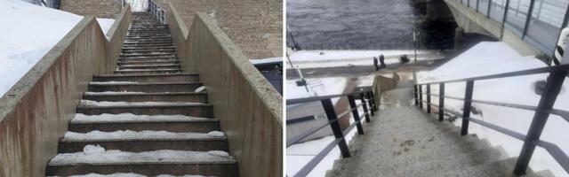 Лестница Гана теперь в полном порядке. Stell Eesti AS и нарвская мэрия прокомментировали ее обледенение на прошлой неделе