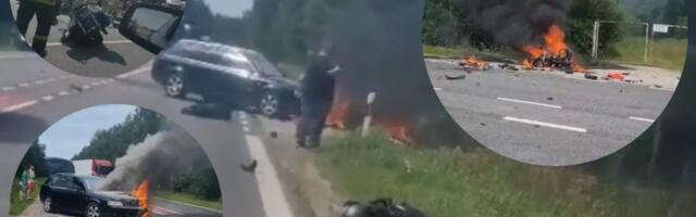 ВИДЕО | На Via Baltica в Литве произошли две серьезные аварии с мотоциклами