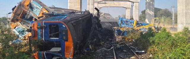 Строительный кран упал на поезд в Таиланде: 28 человек погибли, около 80 пострадали