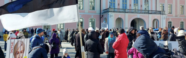 У парламента Эстонии состоялась несанкционированная массовая акция протеста
