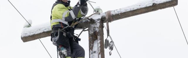 Elektrilevi устраняет последствия шторма почти сутки, многим придется без света жить до вечера вторника