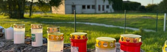 ФОТО: возле фермы Нурме в Вильяндимаа вновь протестуют против забоя свиней