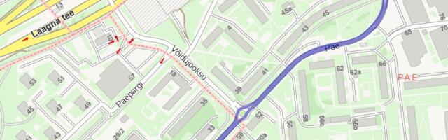 Схема работ: в Ласнамяэ начинается восстановительный ремонт кругового перекрестка на пересечении улиц Паэ и Пунане