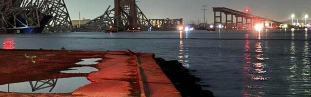 ВИДЕО | В Балтиморе рухнул большой автомобильный мост, в который врезался контейнеровоз