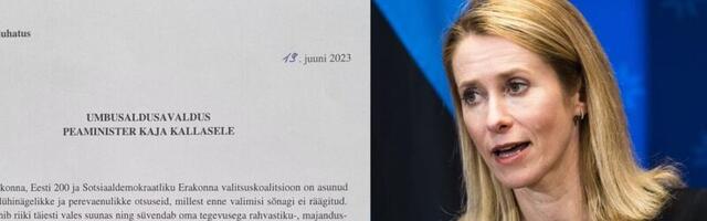 „Мы не согласны с ложью в политике!“ Оппозиция передала Рийгикогу заявление о вотуме недоверия Кае Каллас