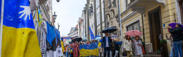 ФОТО: в Таллинне отпраздновали День независимости Украины шествием и митингом