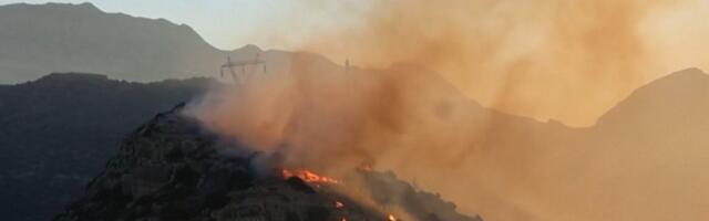 На острове Крит распространяется лесной пожар