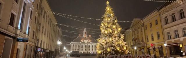 Какая красота: ночной снегопад в Тарту (видео)