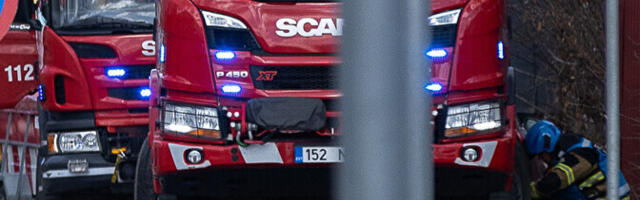 В Ласнамяэ горело заброшенное здание рядом с аэропортом