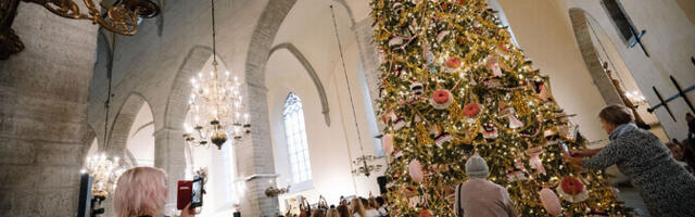 ФОТО: в таллиннском музее Нигулисте зажгли огни на рождественской елке