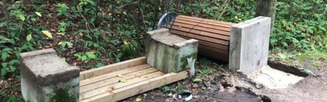 В Мустамяэ вандалы сломали скамейки и инвентарь в парке Сютисте