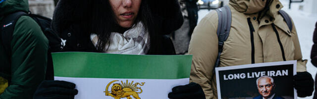 ФОТО: проживающие в Эстонии иранцы перед посольством США поддержали протестующих в Иране