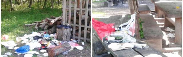 ФОТОФАКТ: Отдыхавшие на Ореховой горке в Нарве продемонстрировали высочайший уровень свинстваЦелевое учреждение Narva Linna Arendus опубликовало на своей странице в Facebook пару фотографий, зафиксировавших оставшиеся после выходных кучи мусора на гр