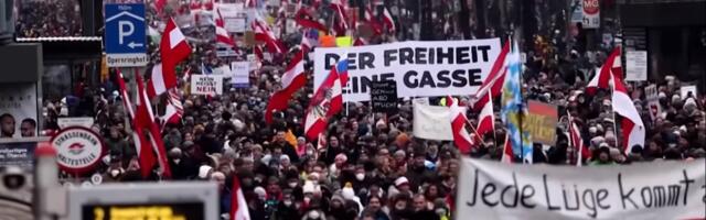 Впечатляющее видео! Демонстрация в Вене: 44 000 участников, четыре ареста, почти все без масок