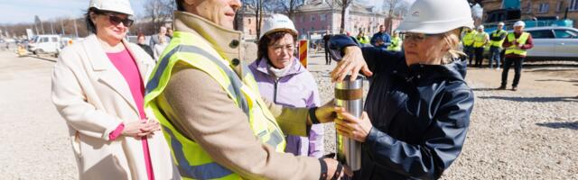 ФОТО Ӏ В Нарве заложили краеугольный камень магазина Coop. Он строится в Кренгольмском микрорайоне