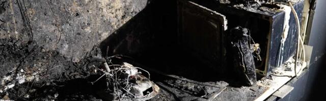 ФОТО | Трагический пожар в Ласнамяэ: два кота погибли, квартира повреждена из-за аэрогриля на плите