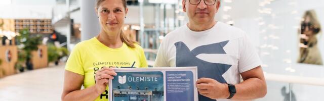 Руководитель центра Ülemiste передал Керсти Кальюлайд 5270 евро в поддержку олимпийских спортсменов