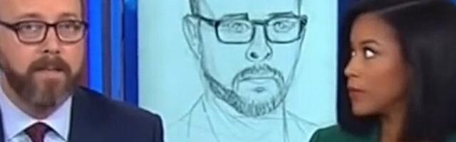 Правдиво ли видео, где телеведущий похож на фоторобот мужчины, подозреваемого в подглядывании за женщинами в туалете?