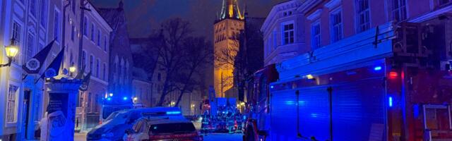 В Старом городе Таллинна на улице Пикк горел ресторан