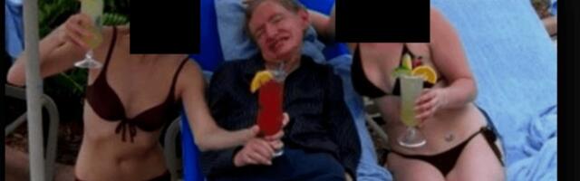 Правда ли, что на этом фото Стивен Хокинг запечатлён на острове Эпштейна?