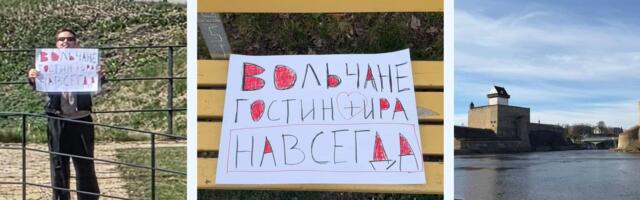 Российский эмигрант приехал в Нарву, чтобы помахать друзьям через границу: „Факт, что мы стоим так близко и не можем встретиться, очень меня растрогал“