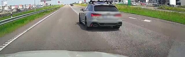 Под Таллинном Audi RS 6 гнал со скоростью 258 км/ч. Его зафиксировал видеорегистратор другого автомобиля