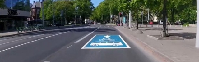 В центре Таллинна велосипедисты смогут ездить по полосе для общественного транспорта