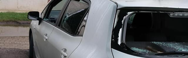 За одну ночь в центральном районе Нарвы вандалы изувечили 7 автомобилей