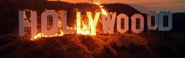 Правда ли, что из-за пожаров в Лос-Анджелесе загорелся знак Hollywood?