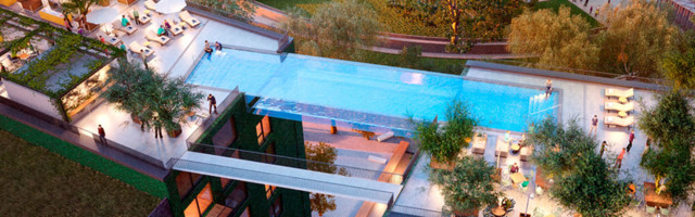 В Лондоне на 35-метровой высоте открылся «парящий бассейн»