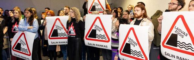 Во время обсуждения Сеймом поправок по LRT на протест пришли несколько тысяч человек