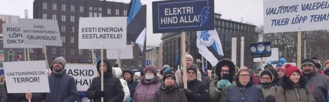 Оппозиционеры из EKRE провели массовый митинг в Таллине: снизьте цены на свет и тепло!
