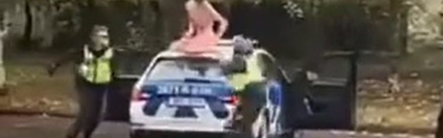 В Таллинне обнаженный подросток забрался на крышу полицейской машины