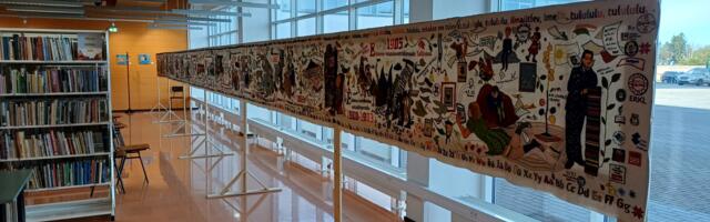 Ковёр к 500-летию эстонской книги завершён. В его создании участвовали и нарвитяне