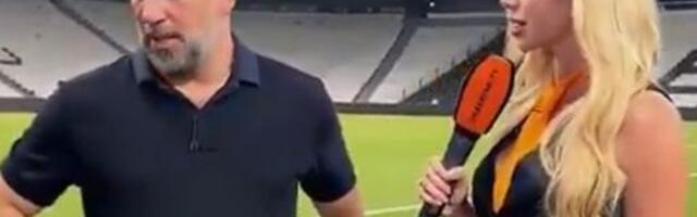 ВИДЕО | Тренер донецкого „Шахтера“ с трудом сдерживал себя во время интервью с красивой украинской журналисткой в коротком черном платье