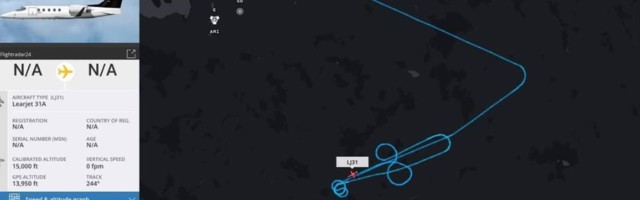 Самолет изобразил в небе над Эстонией вульгарный рисунок