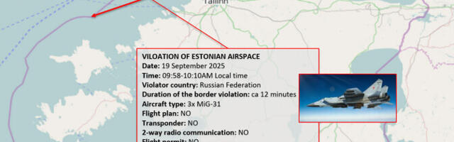 Силы обороны опубликовали траекторию полета истребителей РФ в эстонском небе