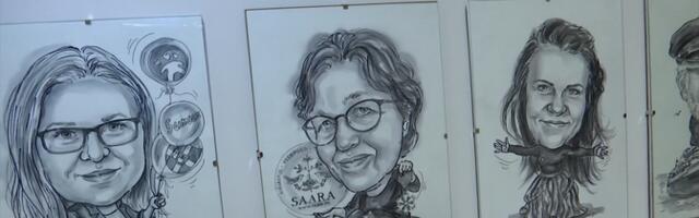 В Тюри экспонируются сотни юмористических портретов заслуженных жителей волости