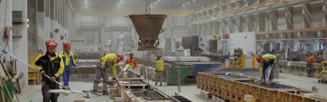 Репортаж: технологии позволяют создавать бетонные стены утепленными и с отделкой под мрамор