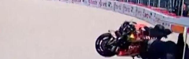 ВИДЕО | Мотоцикл едва не сбил оператора на вышке — невероятная авария на мотогонках