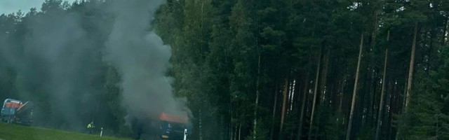 ФОТО | На шоссе Таллинн-Нарва загорелся грузовик