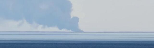 ВИДЕО | Дым от пожара на нефтетерминале в Усть-Луге виден, но в Эстонию его не несет